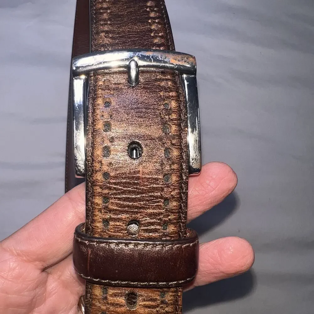 Johnston & Murphy Belt Men’s Size 38 Brown Leather Business Office Work 75-7404